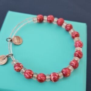 Alex and Ani Red and Clear Beaded Bracelet